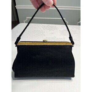 Vtg 1950-60’s HL USA Harry Levine  24 Gold-Plated Satin Handbag w Coin Purse